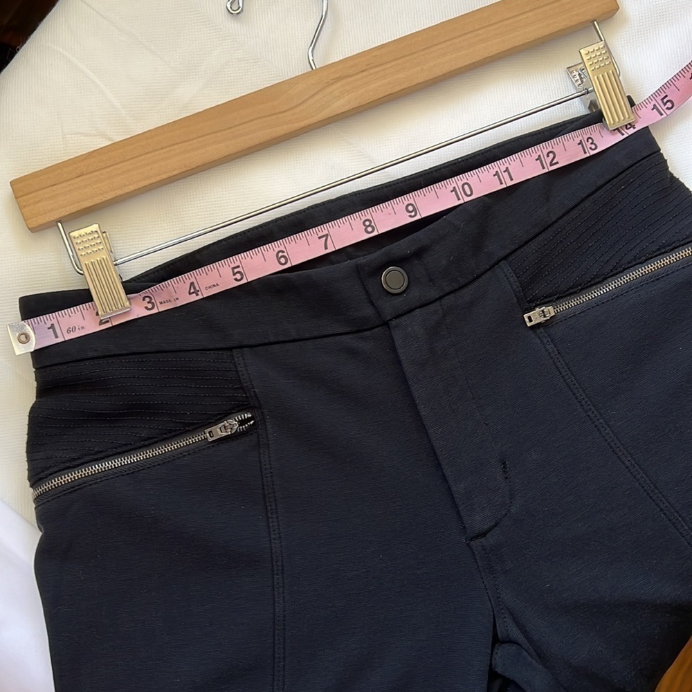 Athleta Ponte Moto 2 Skinny Pant Black Size 4 Stretch Wrinkle Resistant Packable - Picture 7 of 15